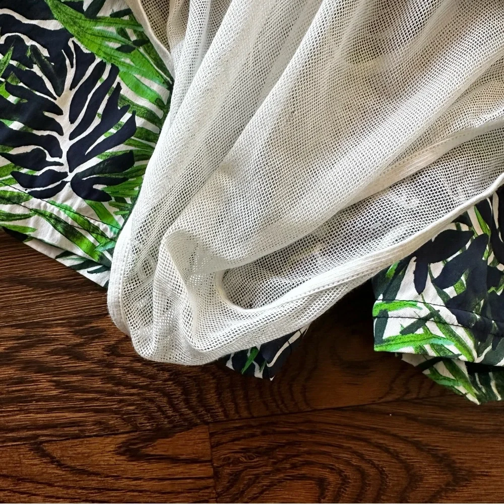 Vilebrequin Green and Blue Leaf Moorea-style swim trunks Shorts - Picture 11 of 14